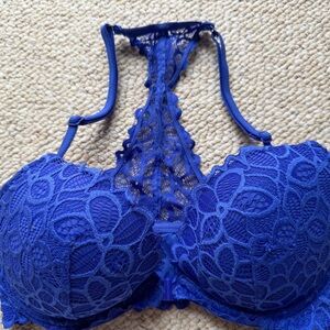 PINK Victoria's Secret Royal Blue Lace Bra